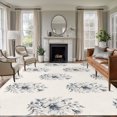thumbnail image 1 of Blue Flowers 5'x7' Area Rug, Farmhouse Botanical Bloom Tulip Branches Washable Non-Slip Soft Rugs, Low-Pile Large Carpet for Living Room Bedroom Dining Room, Non-Shedding Accent Rug, 1 of 9