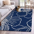 thumbnail image 1 of Blue Flowers Area Rug 4x6 Washable Rug Non Slip Spring Floral Botanical Modern Art Large Area Rug Indoor Floor Carpet for Entryway Bedroom Kitchen Living Room Home Office Dining Room Nursery, 1 of 8