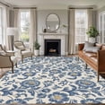 thumbnail image 1 of Blue Flowers Area Rugs 6'x9', Washable Small Throw Rugs for Kitchen Dining room, Spring Floral Elegant Pastoral Rustic Indoor Outdoor Rug Non-Slip Low Pile Carpet Runner Reversible Floor Mats, 1 of 8