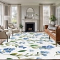 thumbnail image 1 of Blue Flowers Area Rugs 6'x9', Washable Small Throw Rugs for Kitchen Dining room, Spring Floral Farmhouse Leaves Rustic Indoor Outdoor Rug Non-Slip Low Pile Carpet Runner Reversible Floor Mats, 1 of 8