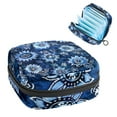 thumbnail image 1 of Blue Flowers Art Pattern Sanitary Napkin Storage Bag, Zipper Menstrual Cup Pouch Feminine Menstruation First Period Pads Holder for Girls Women Ladies, 1 of 6