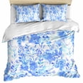 thumbnail image 1 of Blue Flowers Bedding 3 Piece Duvet Cover Set Twin Size, Watercolor Summer Botanical Floral Soft Microfiber Comforter Cover with Zipper Closure & Pillowcases, Wrinkle & FadeResistant Quilt Cover, 1 of 9