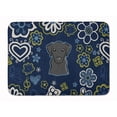 thumbnail image 1 of Blue Flowers Black Labrador Machine Washable Memory Foam Mat, 1 of 1
