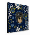 thumbnail image 1 of Carolines Treasures  8 x 8 x 0.625 in. Blue Flowers Longhair Black & Tan Dachshund Artwork Panel Wall Decor, 1 of 1