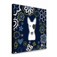 thumbnail image 1 of Carolines Treasures BB5060UP88 8 x 8 x 0.625 in. Blue Flowers Bull Terrier Artwork Panel Wall Decor, 1 of 1
