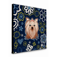thumbnail image 1 of Carolines Treasures BB5055UP88 8 x 8 x 0.625 in. Blue Flowers Yorkie Yorkishire Terrier Artwork Panel Wall Decor, 1 of 1