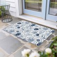 thumbnail image 1 of Blue Flowers Door Mat Indoor Outdoor, Watercolor Rustic Retro Floral Leaf Vines Non Slip Welcome Mat with Rubber Backing, Absorbent Fabric Front Door Mats Entryway Rug for Home Patio Entrance 16"x24", 1 of 9