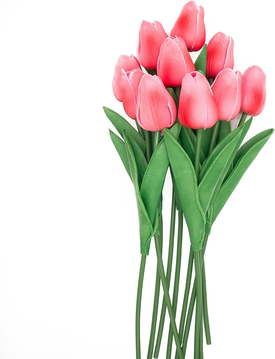 Blue Flowers Fake Tulips Artificial Flowers, 13 Inch Real Touch PU Flowers for Decoration, 10 Pcs Tulip Flowers Bouquet for Vase, Mother's Day Easter Valentines Gifts