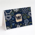 thumbnail image 1 of Blue Flowers Fawn Pug Greeting Cards & Envelopes - Pack of 8, 1 of 1