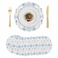 thumbnail image 1 of Blue Flowers Geometric Round 13 Inch Placemats Set of 6, Spring Floral Elegant Pastoral HeatResistant Non Slip Place Mats for Dining Table, Wipeable Braided Kitchen Table Mats for Housewarming, 1 of 9