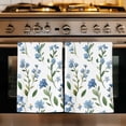 thumbnail image 1 of Blue Flowers Kitchen Towels Set of 1, Spring Floral Farmhouse Leaves Rustic Absorbent Dish Towels for Kitchen, Microfiber Hand Towel, Quick Drying Tea Towel for Cleaning Decorative Dishcloths, 1 of 7