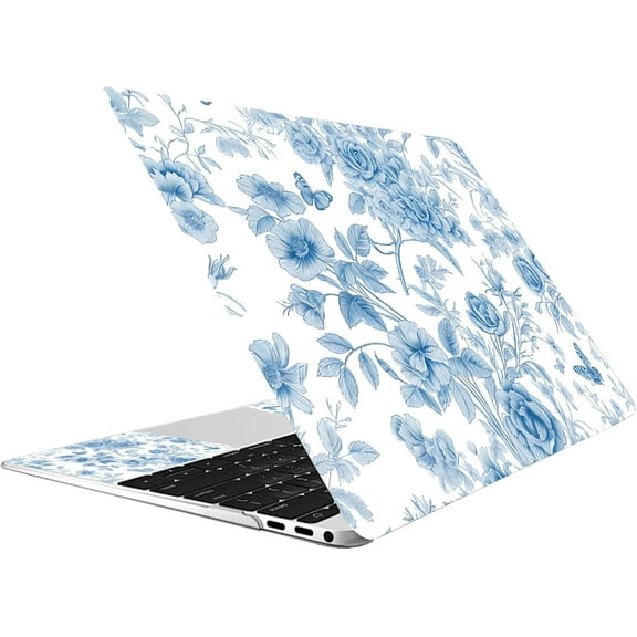 Blue Flowers Laptop Skin Sticker Decal Netbook Skin Sticker Notebook Art Decal 12" 13" 13.3" 14" 15" 15.4" 15.6 Inch Laptop Protector Cover Waterproof Scratchproof Removable Easy to Apply diy