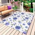 thumbnail image 1 of Blue Flowers Outdoor Rug for Patio/Deck/Porch, Non-Slip Large Area Rug 5 x 8 Ft, Farmhouse Botanical Floral Leaves Country Indoor Outdoor Rugs Washable Area Rugs, Reversible Camping Rug Carpet Runner, 1 of 8