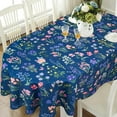 thumbnail image 1 of Blue Flowers Oval Tablecloth 60x120in for Oval Table Waterproof Floral Table Cloths for Dining Room Indoor Outdoor Table Cloth, 1 of 6