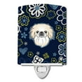thumbnail image 1 of Blue Flowers Pekingese Ceramic Night Light, 1 of 1