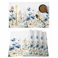 thumbnail image 1 of Blue Flowers Placemats Set of 1, Watercolor Wildflowers Plants Botanical Non-Slip Place Mats Washable Table Mats for Kitchen Dining Table Decorations Indoor/Outdoor, 1 of 9