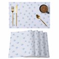 thumbnail image 1 of Blue Flowers Placemats Set of 12 Spring Floral Elegant Pastoral Botanical Place Mats Indoor Wipeable Table Mats Washable Cloth Dining Table Placemats for Kitchen Holiday Party Home Decor 13x19 Inch, 1 of 9