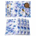 thumbnail image 1 of Blue Flowers Placemats Set of 6 Spring Botanical Blossom Florals Plants Place Mats Indoor Wipeable Table Mats Washable Cloth Dining Table Placemats for Kitchen Holiday Party Home Decor 13x19 Inch, 1 of 9