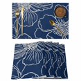 thumbnail image 1 of Blue Flowers Placemats Set of 8, Spring Floral Botanical Modern Art Placemats for Dining Table, Place Mats for Kitchen Tabletop, Waterproof Wipeable Dining Table Mats Set, 1 of 9