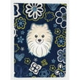 thumbnail image 1 of Blue Flowers Pomeranian Garden Size Flag, 1 of 1