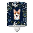thumbnail image 1 of Blue Flowers Red Corgi Ceramic Night Light, 1 of 2