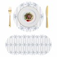 thumbnail image 1 of Blue Flowers Round 15 Inch Placemats Set of 4, Spring Floral Bows Minimalist Botanical HeatResistant Non Slip Place Mats for Dining Table, Wipeable Braided Kitchen Table Mats for Housewarming, 1 of 9