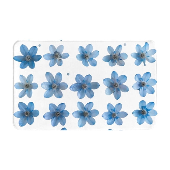 Blue Flowers Rugs Washable Cover Floor Rug Carpets Home Decorations for Bathroom Kitchen Bedroom Indoor 31.5x20 inch