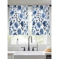thumbnail image 1 of Blue Flowers Sheer Curtains 45 Inches Long 2 Panels Retro Spring Watercolor Floral Light Filtering Semi Sheer Window Curtains Drapes for Bedroom Living Room 52"x45", 1 of 7