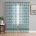 thumbnail image 1 of Blue Flowers Sheer Curtains 84 Inch Length 2 Panels Set Window Treatments, Farmhouse Country Abstract Floral Patterned Rod Pocket Semi Curtains for Living Room/Bedroom/Kitchen Décor, 104"W x 84"L, 1 of 7