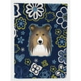 thumbnail image 1 of Blue Flowers Sheltie Garden Size Flag, 1 of 1
