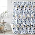 thumbnail image 1 of Blue Flowers Small Stall Shower Curtain, Waterproof Shower Curtains for Bathroom, Spring Watercolor Oil Painting Floral Plant Washable Fabric Bath Curtain for Bathtub with Hooks 36x78 Inches, 1 of 9