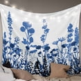 thumbnail image 1 of Blue Flowers Small Tapestry for Bedroom Wall Hanging Tapestry, Simple Spring Ombre Botanical Floral Ceiling Backdrop Tapestries Poster Blanket Wall Decor for Teens Room Living Room Dorm 23" x 28", 1 of 8