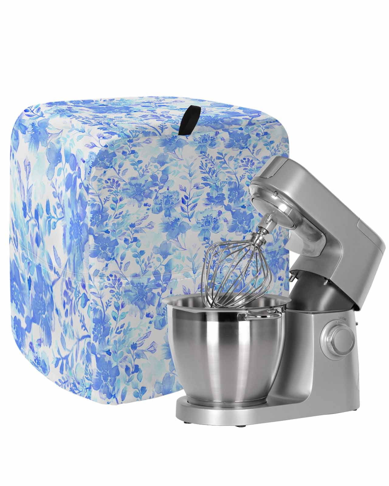 Blue Flowers Stand Mixer Dust Cover with Storage Pocket & Handles ...