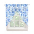 thumbnail image 1 of Blue Flowers Swag Valances for Windows, Watercolor Summer Botanical Floral Rod Pocket Sheer Valances for Large Windows, Swag Toppers Light Filtering for Kitchen Living Room 2 Panels 36''x63'', 1 of 5