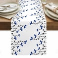 thumbnail image 1 of Blue Flowers Table Runner - 36 Inch Long, Kitchen Dining Table Runner Dresser Scarves, Spring Modern Simple Botanical Floral Plants Farmhouse Decor for Coffee Tables Wedding Party Banquet, 1 of 8