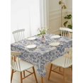 thumbnail image 1 of Blue Flowers Tablecloth Rectangle Table Cloth 60x84, Waterproof Tablecloth Outdoor Table Cloth, Retro Rustic Botanical Floral Leaves Vines Washable Table Cover for Kitchen Dinning Party, 1 of 8