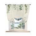 thumbnail image 1 of Blue Flowers Tie Up Curtains for Windows 63 Inch Length Balloon Curtains Kitchen Adjustable Balloon Window Shade Green Eucalyptus Floral Country Beige Tie Up Valance Bathroom Curtain Window 46"x63", 1 of 6