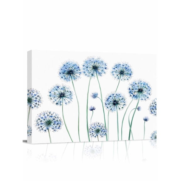Blue Flowers Wall Art for Living Room,Canvas Picture Wall Decor for Bathroom Bedroom,Farmhouse Botanical Floral Plants Simple Painting Artwork for Office Kitchen Hallway Dining Room Decor 24"x32"