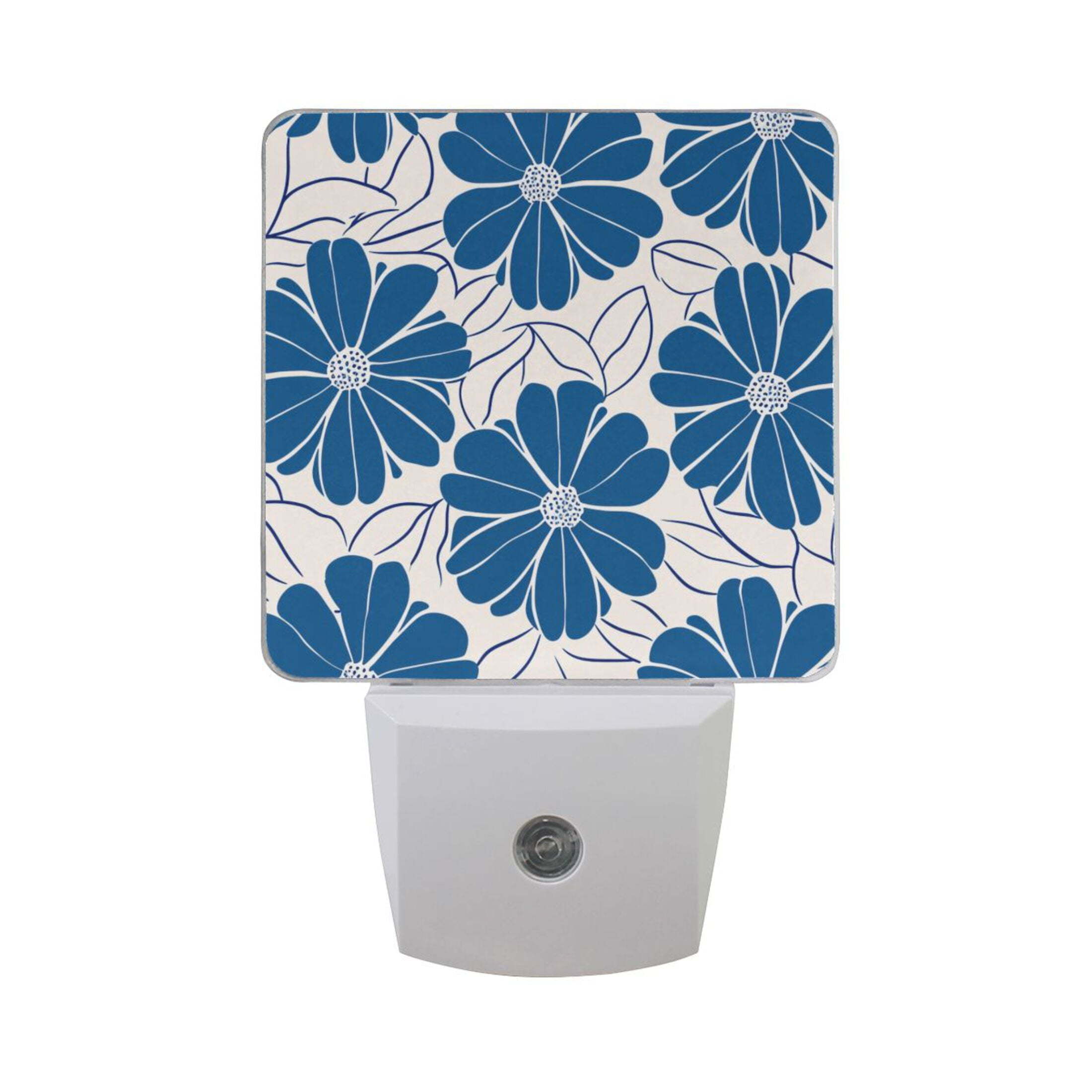 Blue Flowers with Petals Night Light 2 Pack LED Nightlight Plug into ...