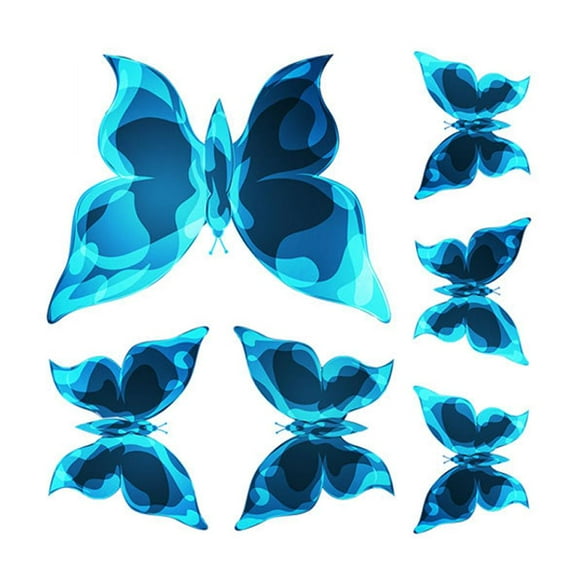 Blue Fluorescent Butterfly Wall Stickers, Waterproof & Glow in the Dark, Large & Small Sizes for Unique Room Decor