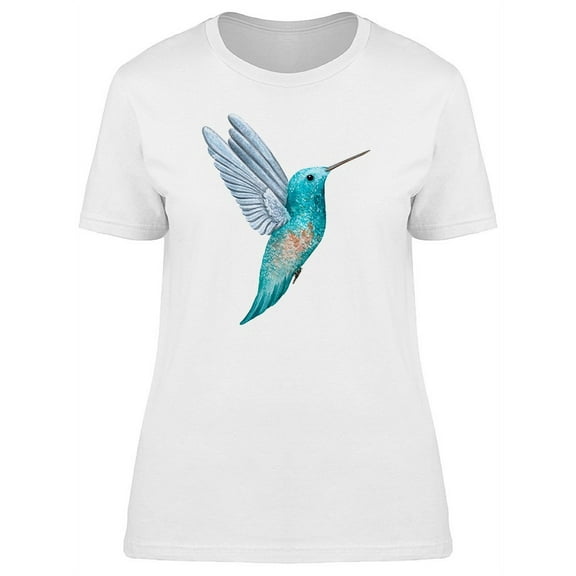 Blue Flying Hummingbird T-Shirt Women -Image by Shutterstock, Female XX-Large