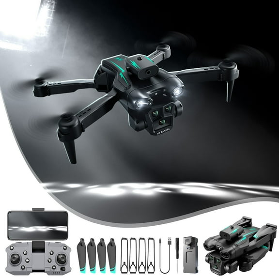 Blue Foldable Fpv Drone With Esc Camera, 1080P Triple Camera, Gesture Control, Headless Mode And Obstacle Avoidance For Beginners And Adults, Wifi Rc Quadcopter, 7.87X7.87X2.75In, 0.75Lb