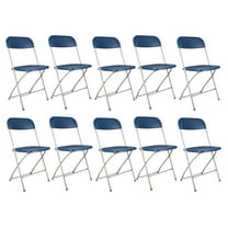 Blue Folding Chair - Steel-Poly Construction, Sold in Sets of 10 by Chivari