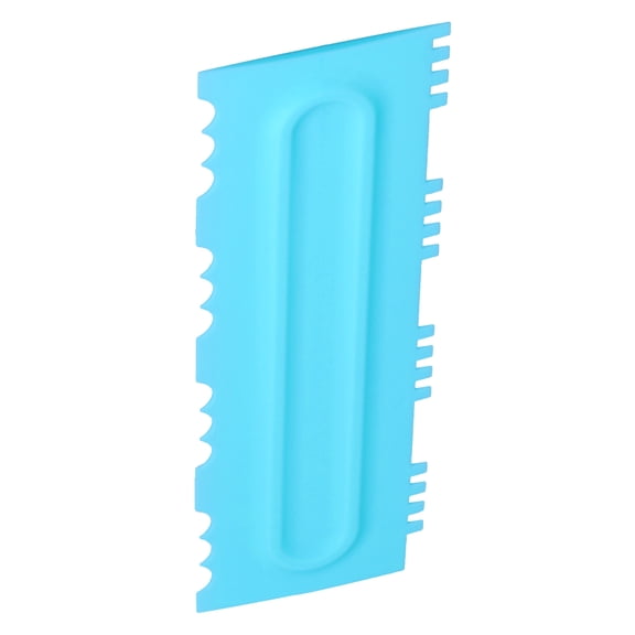 Blue Food Grade Plastic Cake Decorating Comb Scraper Tool for Frosting & Icing Smoothing Home Kitchen Bakery