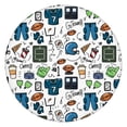 thumbnail image 1 of Blue Football Game Icons Pattern Round Fitted Tablecloth with Elastic Edge,Dining Table Cover Waterproof,Outdoor Round Tablecloth for Camping,Dining,Indoor and Outdoor, 1 of 7