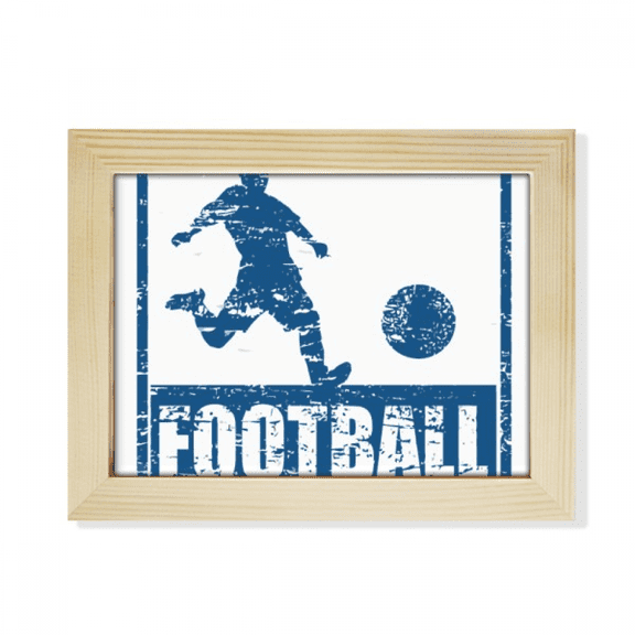 Blue Football Player Kick Football Desktop Photo Frame Picture Art Decoration Painting 6x8 inch