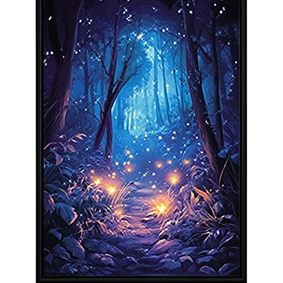 Blue Forest Pathway Decorative Painting/Canvas Art Suitable for Living Room Bedroom Study Dining Room Hallway Hotel Cafe Restaurant Apartment Corridor and Exhibition Decoration.