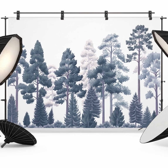 Blue Forests Tree Backdrop for Photography,Fabric Photo Background ...