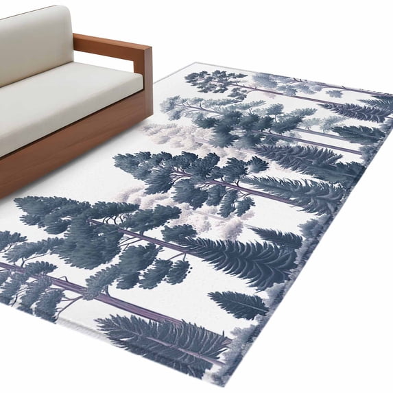 Blue Forests Tree Large Area Rugs for Bedroom Living Room, Soft Non ...