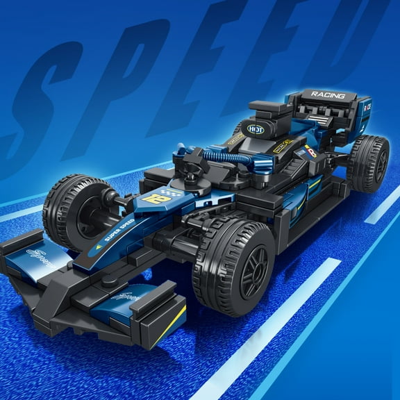 Blue Formula Racing Car Model DIY Speed Racer Building Kit for Teens & Adults, Display Collectible Gift for Motorsport Enthusiasts